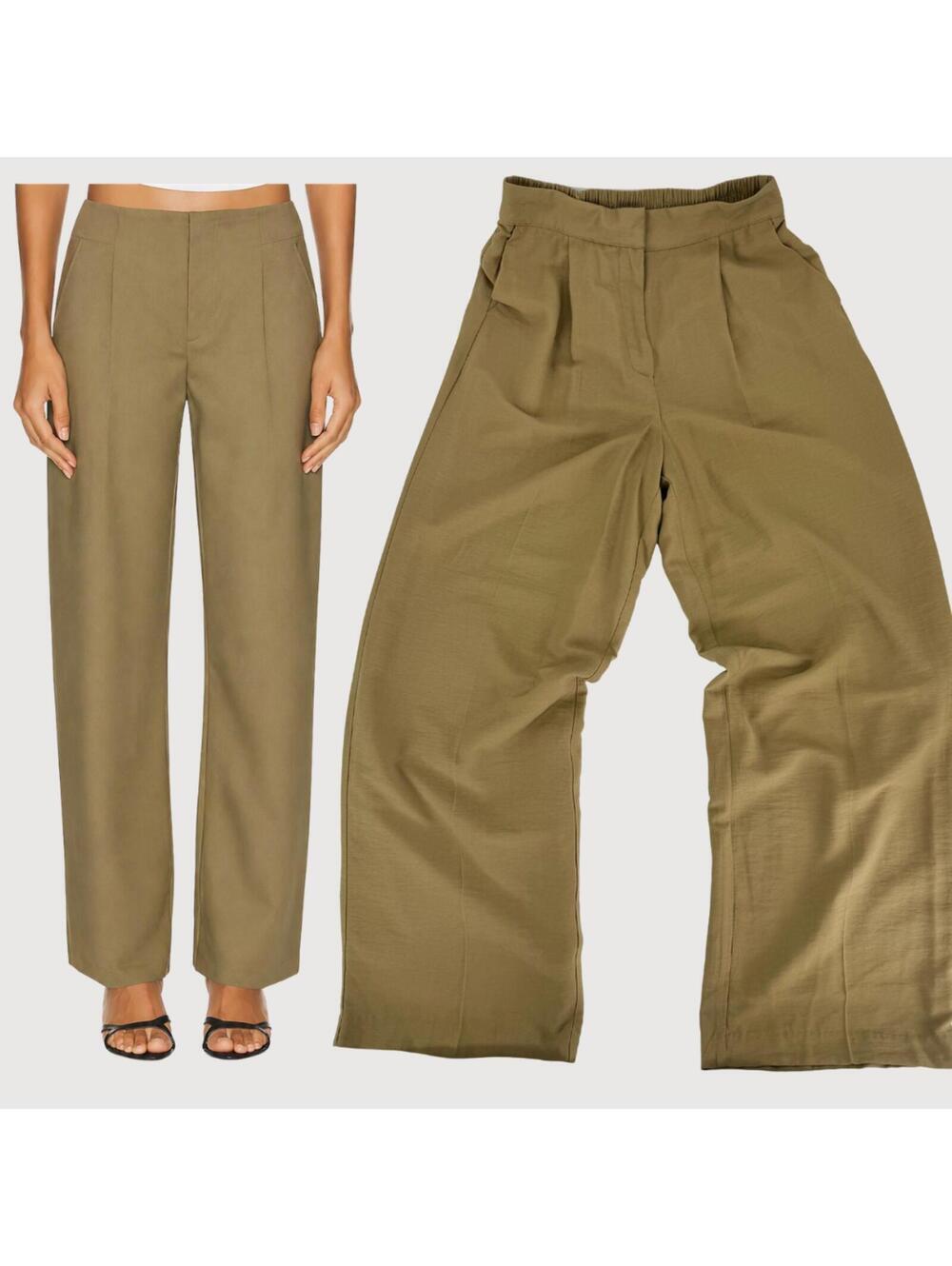 House of Harlow High Rise Wide Leg Pants Olive S